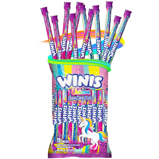 Winis Unicorn Chewy Candy Individual Sticks
